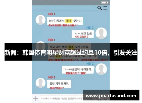 新闻：韩国体育明星财富超过约旦10倍，引发关注